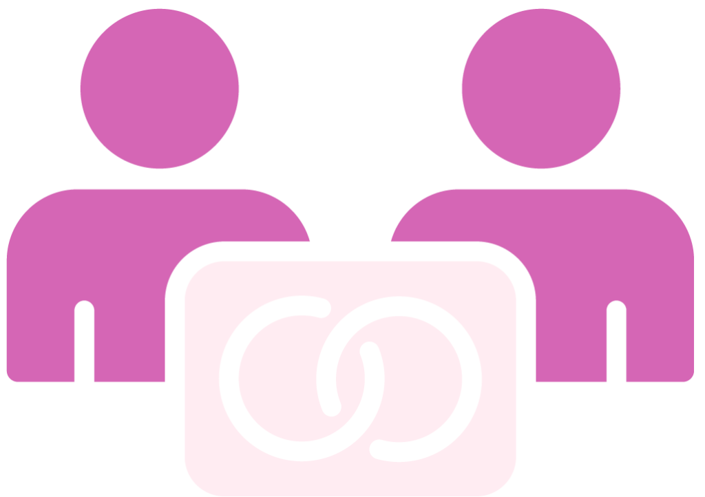 Dark pink and light pink Connection Icon