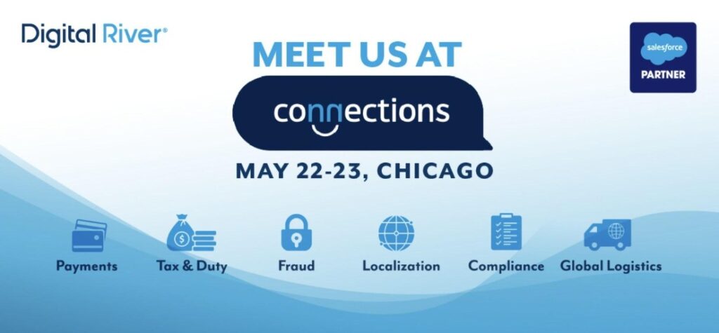Digital River - Banner featuring conference in Chicago in 2023.